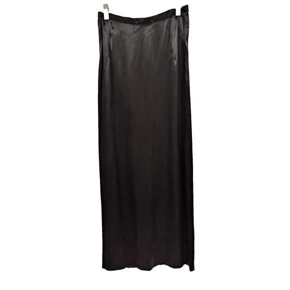 Vintage 90s made In Italy Martine Sitbon Black Satin maxi Skirt EU sz 42 Luxury